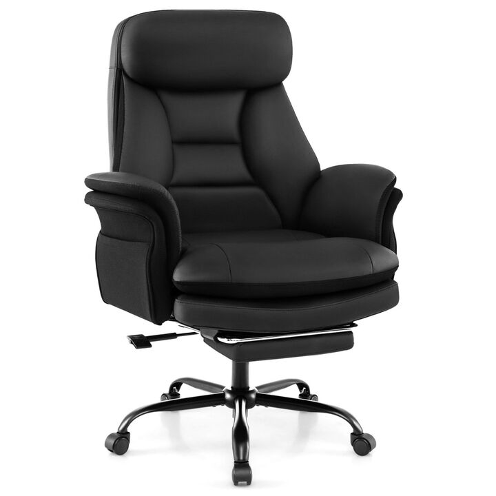 Big and Tall Executive Office Chair 400 lbs Faux Leather Ergonomic Design