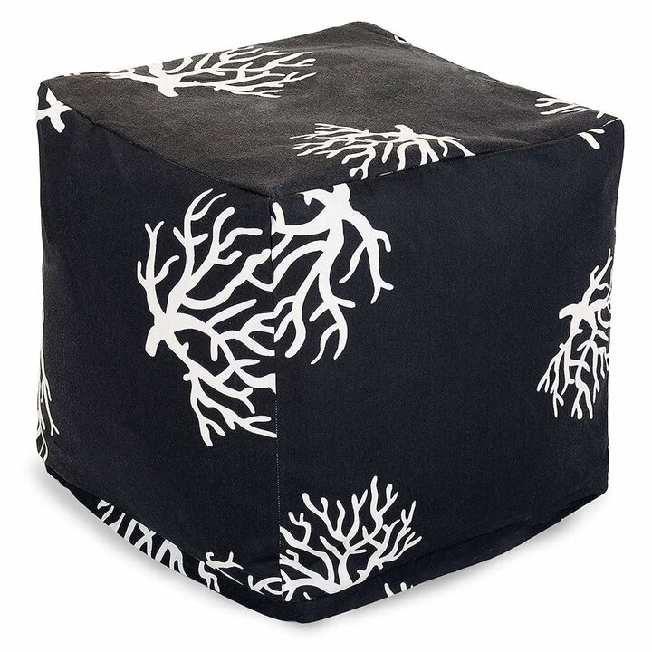 Majestic Home Goods Cube Pouf Coral Black