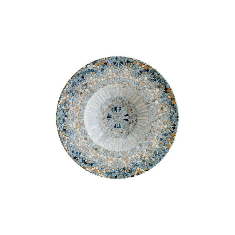Luca Mosaic Matte dia.11" h:2.5" 14 oz. Round Decorated Porcelain Bowl (Set of 2)