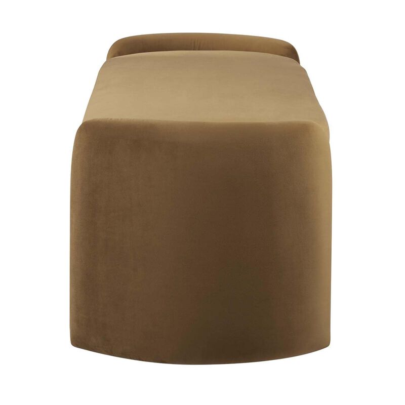 Modway Nebula Upholstered Performance Velvet Bench in Cognac Brown image number 6