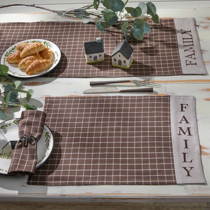 Park Designs Family Brown Plaid Table Runner 13" x 36"