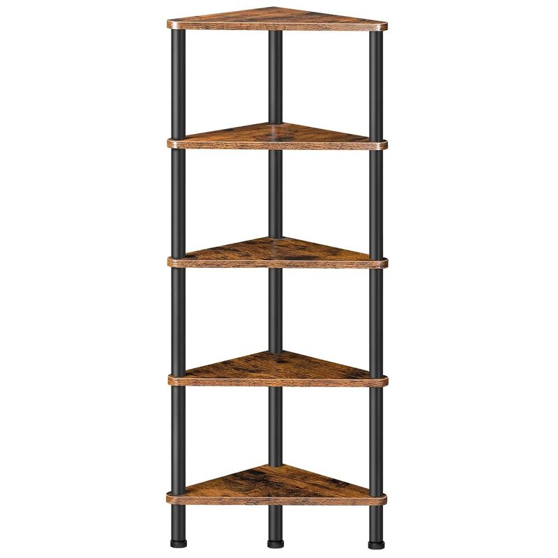 Industrial Style Corner Bookcase 5 Shelf Unit for Space Saving Storage image number 0