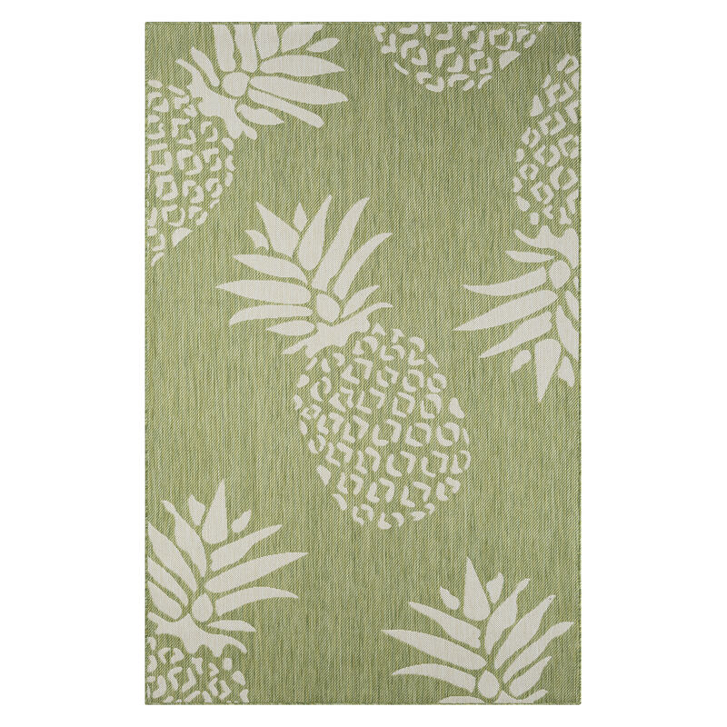 8 X 10 Green Pineapple Indoor Outdoor Area Rug