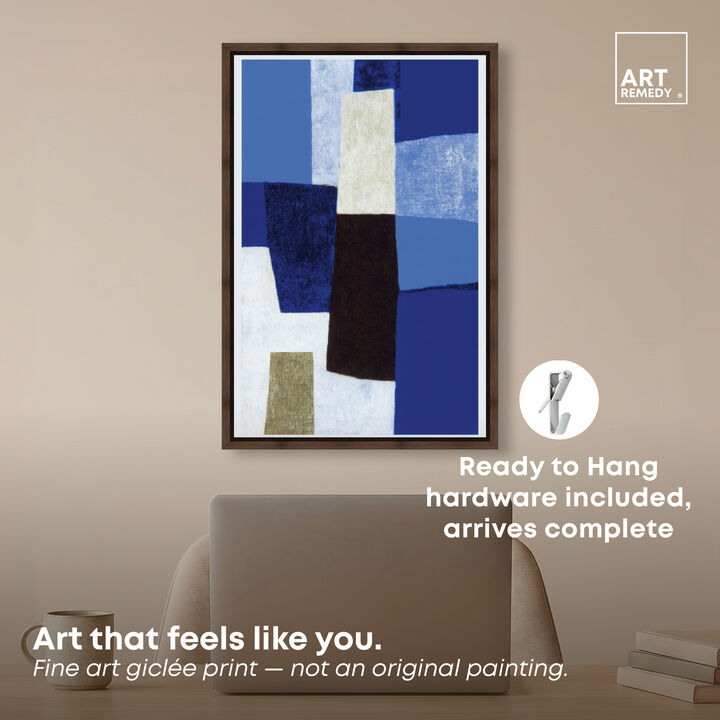 Cerulean Columns Abstract Canvas Print by Art Remedy