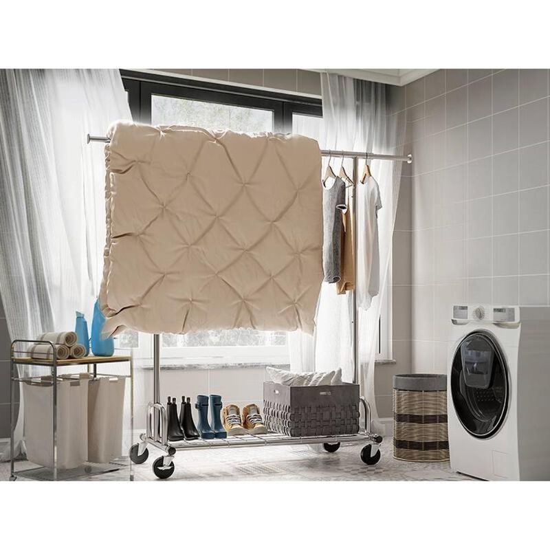 Hivvago Heavy Duty Metal Clothing Bar Garment Rack on Lockable Casters - 450lb Capacity