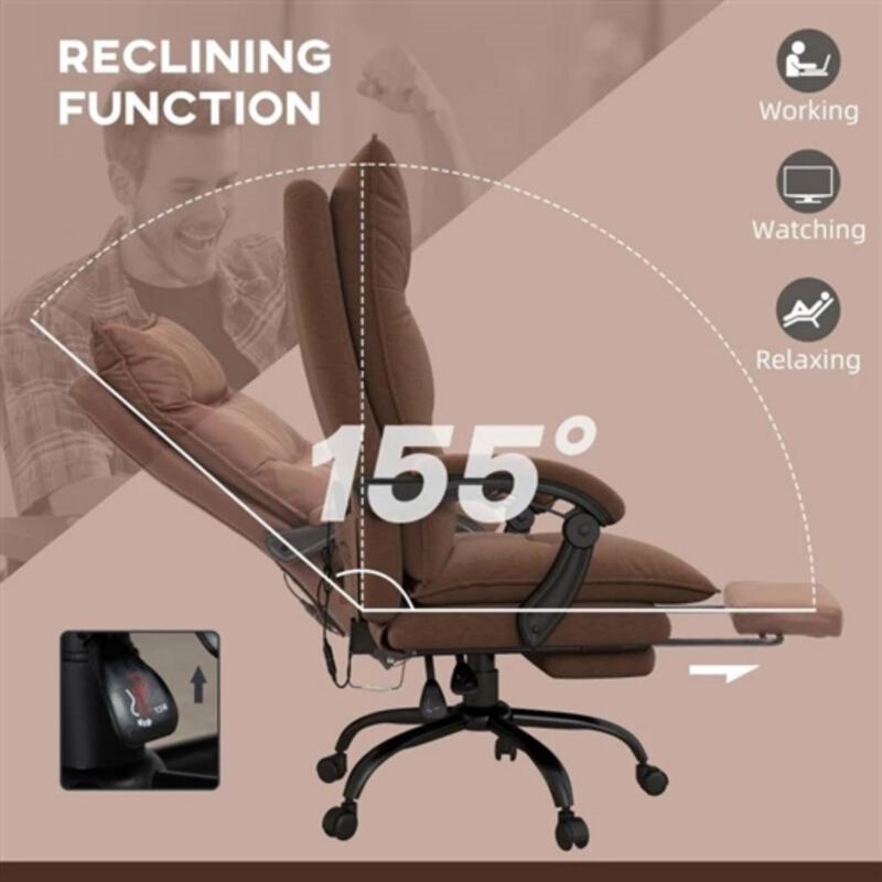 Double Padded Executive Massage Heated Office Chair image number 5