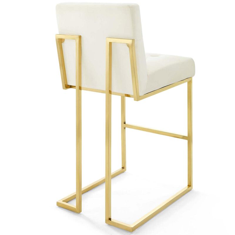 Privy Gold Stainless Steel Performance Velvet Bar Stool Set of 2 image number 4