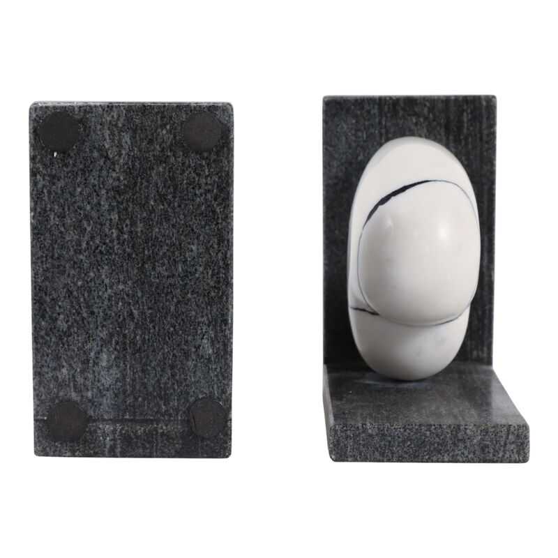 S/2 6" Cracked Marble Bookends image number 5