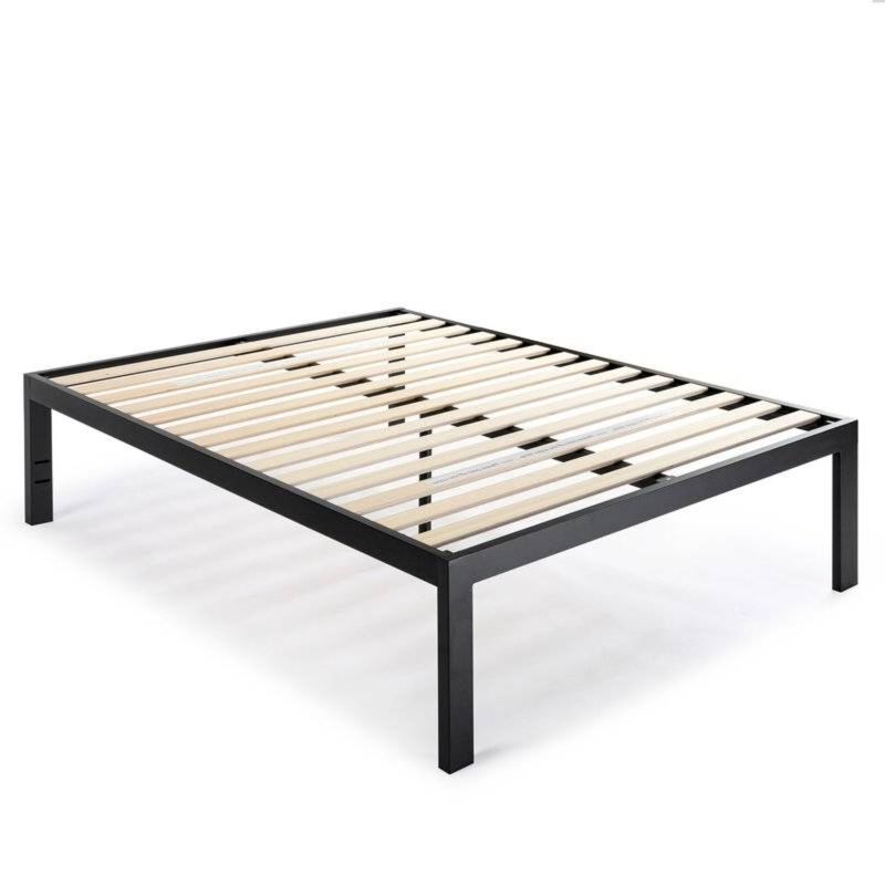 Hivvago King size 18 Inch Easy Assemble Metal Platform Bed Frame Wooden Slats