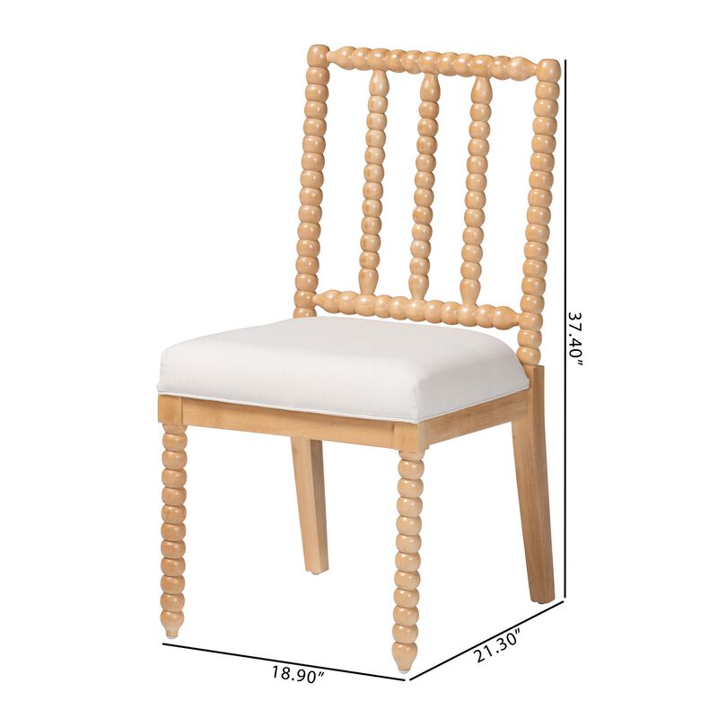 bali & pari Deya Bobbin Dining Chair - Wood Side Chair with Upholstered Seat and Spindle Backrest image number 8