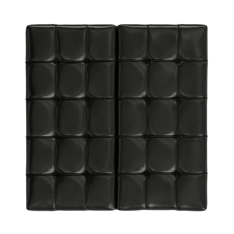 Laura 36 inch Wide Transitional Square Mid&nbsp;Century&nbsp;Lift Top Storage Ottoman in Midnight Black Vegan Faux Leather, Assembled image number 5