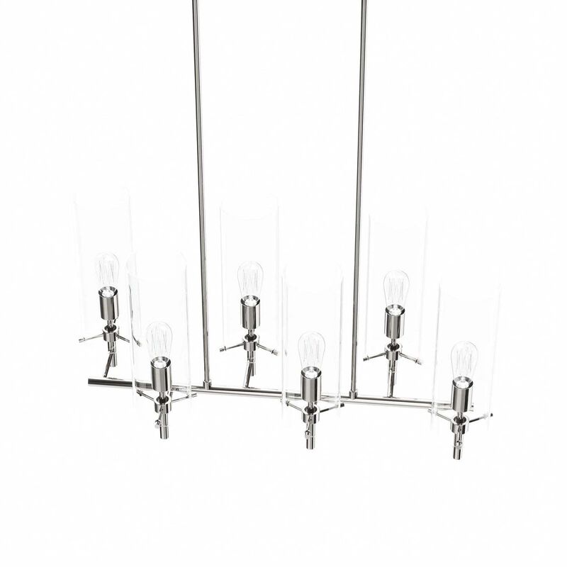 Modway Skylark 6-Light Chandelier in Clear Polished Nickel image number 4