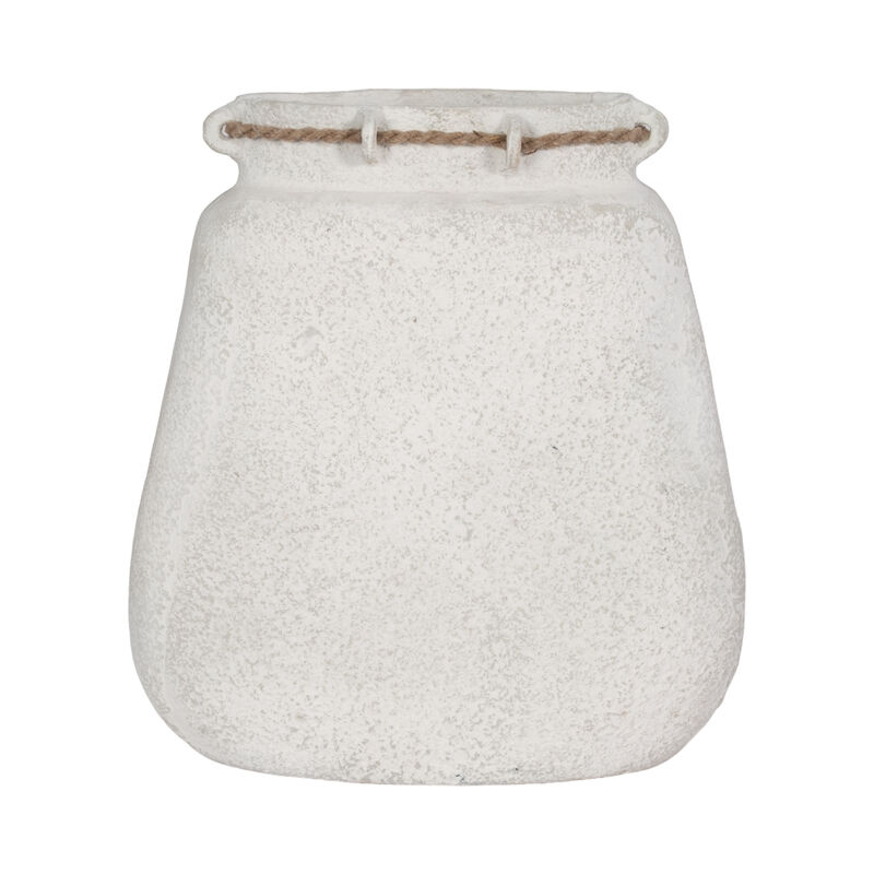 Ecomix, 16"h Vase W/ Jute Detail, White image number 4