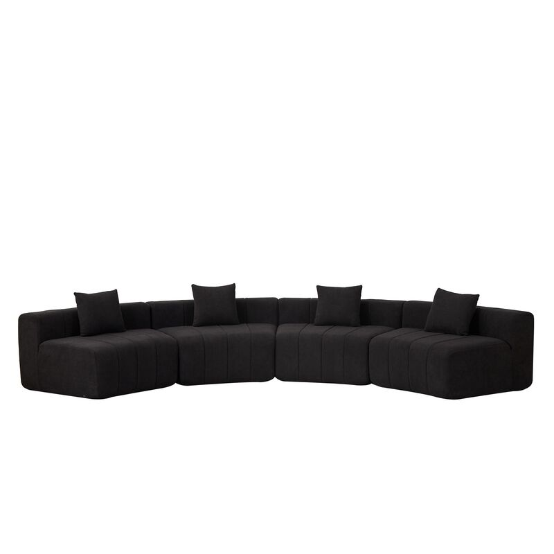 Figkos Morden Chenille curved sectional sofa image number 0