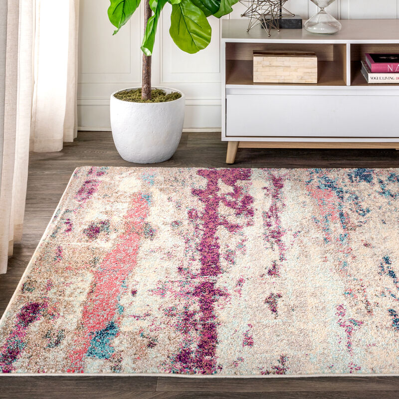 Contemporary Pop Modern Abstract Brushstroke Area Rug