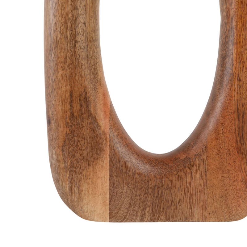 18x9" Open Cut-out Wood Vase, Natural image number 5
