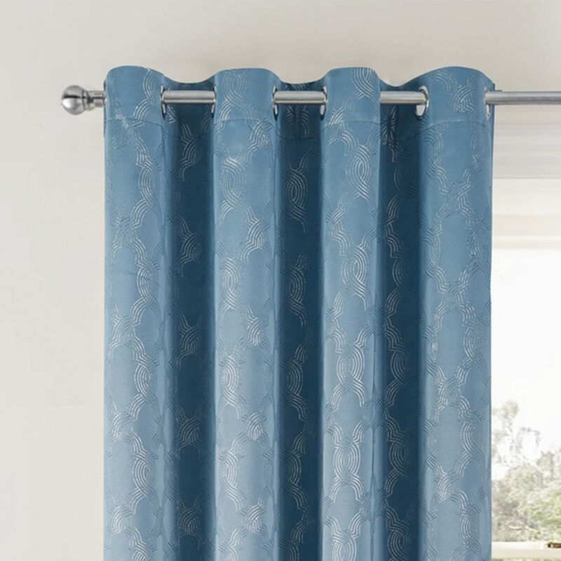 Oliva Gray Jansen Rubber Blackout Grommet Panel - 54"x84" Blue