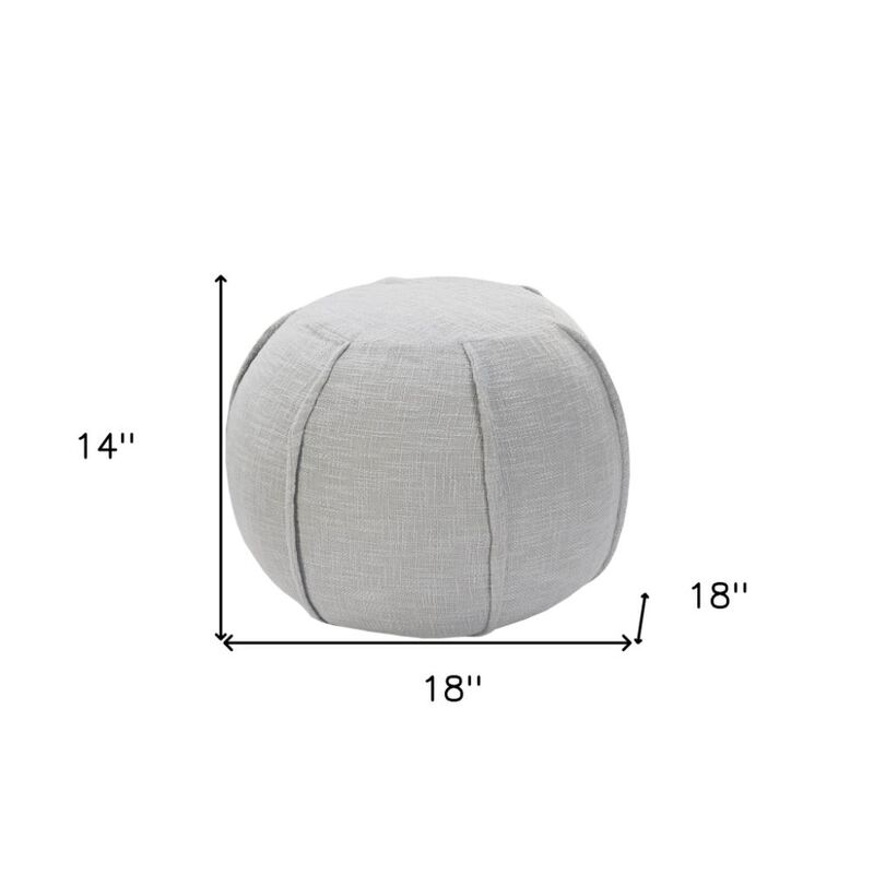 Hivvago 18 Inch Gray Cotton Round Patchwork Pouf Ottoman