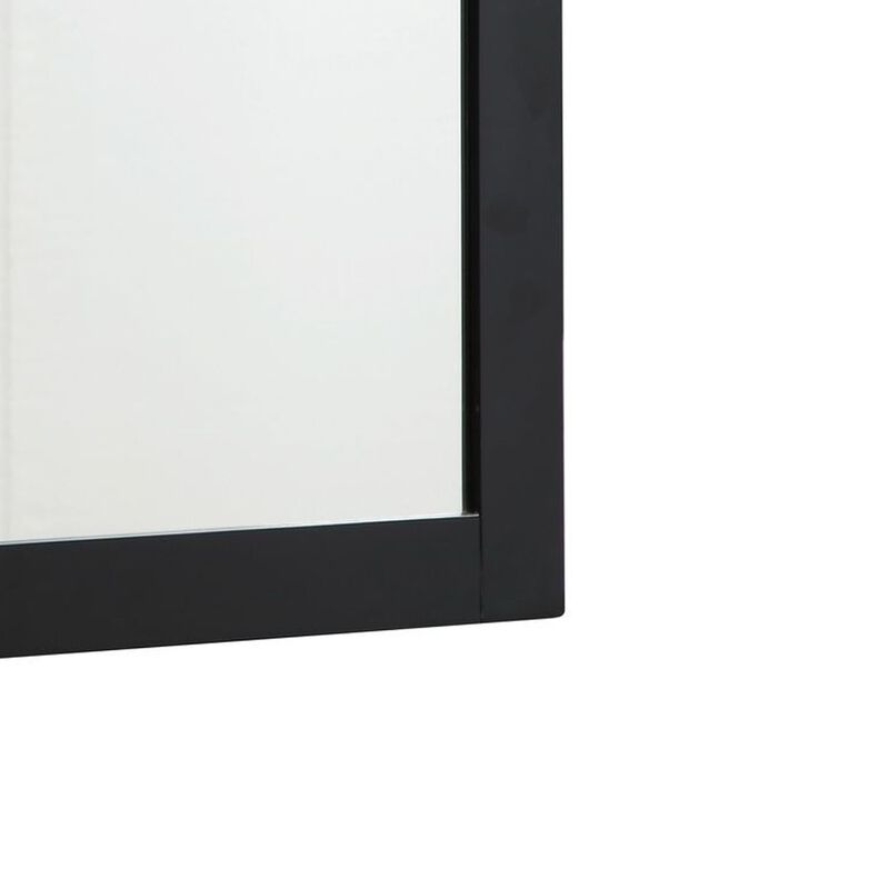 Cid Exie Mirror, Black Frame, 41 Inch High Gloss Finish, Gold Accents image number 2