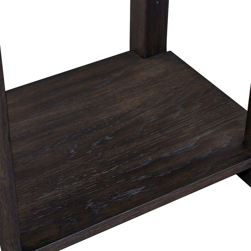 Liberty Furniture Weston Living Room Chairside Table Bottom Storage Shelf - Peppercorn Oak Wood image number 6