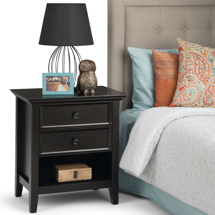 Amherst SOLID WOOD 24 inch Wide Transitional Bedside Nightstand Table in Hickory Brown