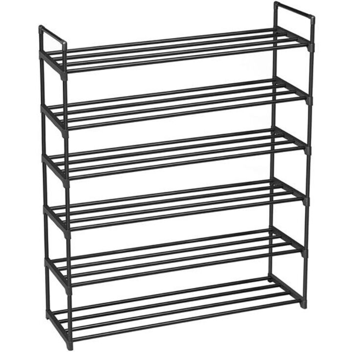 6-Tier Shoe Tower Shelf, Space-Saving Shoe Organizer for Hallway & Closet