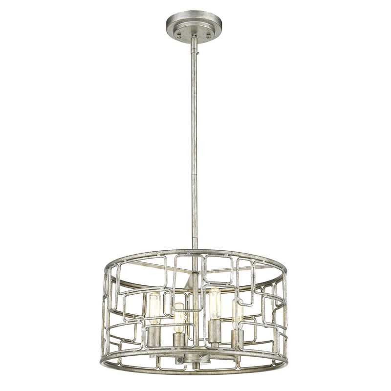 Hivvago Amoret 4-Light Antique Silver Convertible Pendant