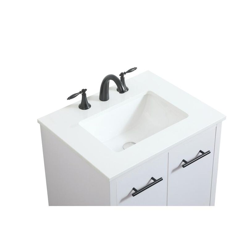 Elegant Kitchen and Bath 24 inch Single bathroom vanity in white