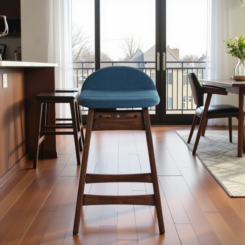 Starlight Canyon Home Brown Wooden Counter Height Chair with Back &ndash; Stylish Bar Stools for Kitchen