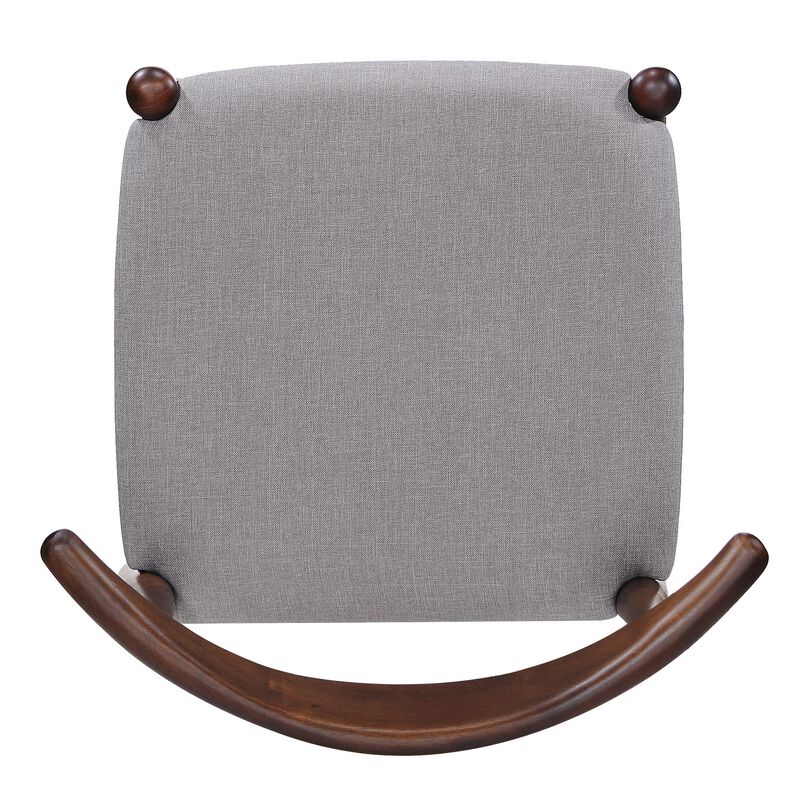 Syma Dining Side Chair Set of 2, Open Curved Back, Dark Brown Wood image number 4