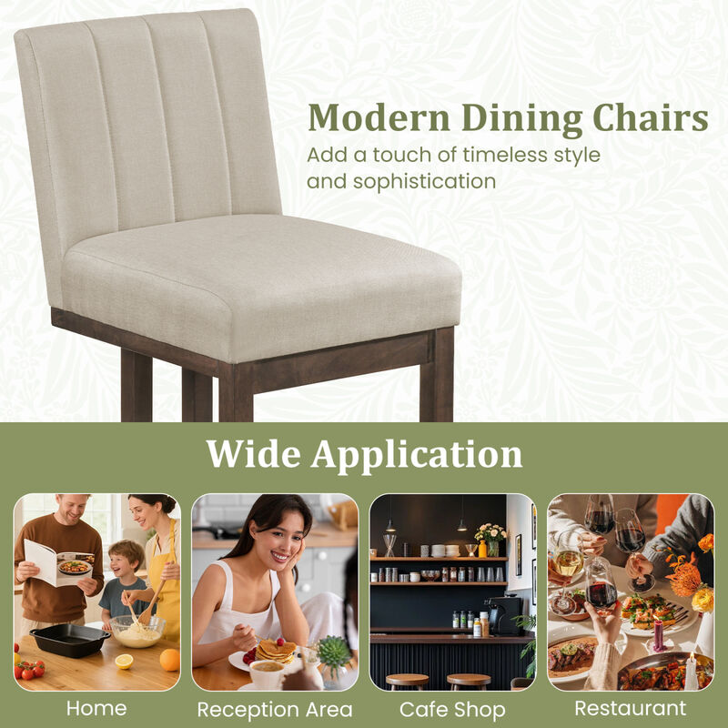 Set of 4 Farmhouse Upholstered Dining Chairs with Thick Cushioned Seats image number 3