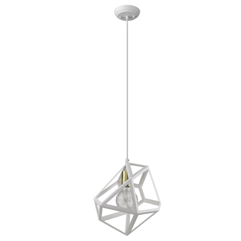 Hivvago Hedron 1-Light White Pendant