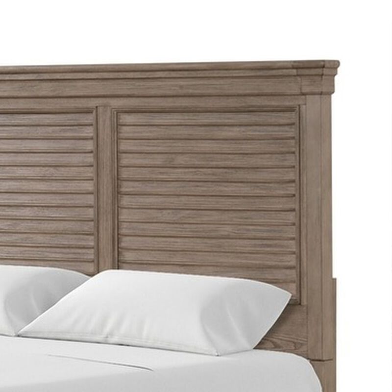 Queen Bedroom Set, Gray, Dark Bronze Wood, 2 Piece Set with Nightstand image number 4