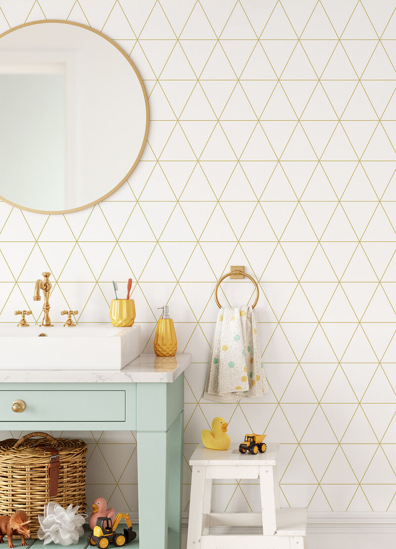 Leda Metallic Geometric Wallpaper image number 1