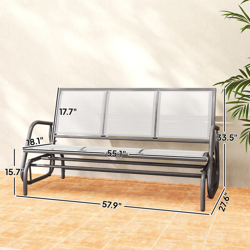 Hivvago 3-Seat Patio Swing Bench with Breathable Mesh image number 2
