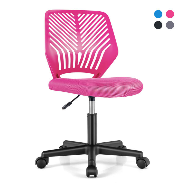 Height-adjustable Ergonomic Kids Desk Chair with Universal Casters