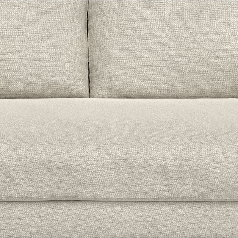 Morrison 72 inch Wide Mid-Century Modern Loveseat Sofa in Cream White Woven-Blend Fabric
