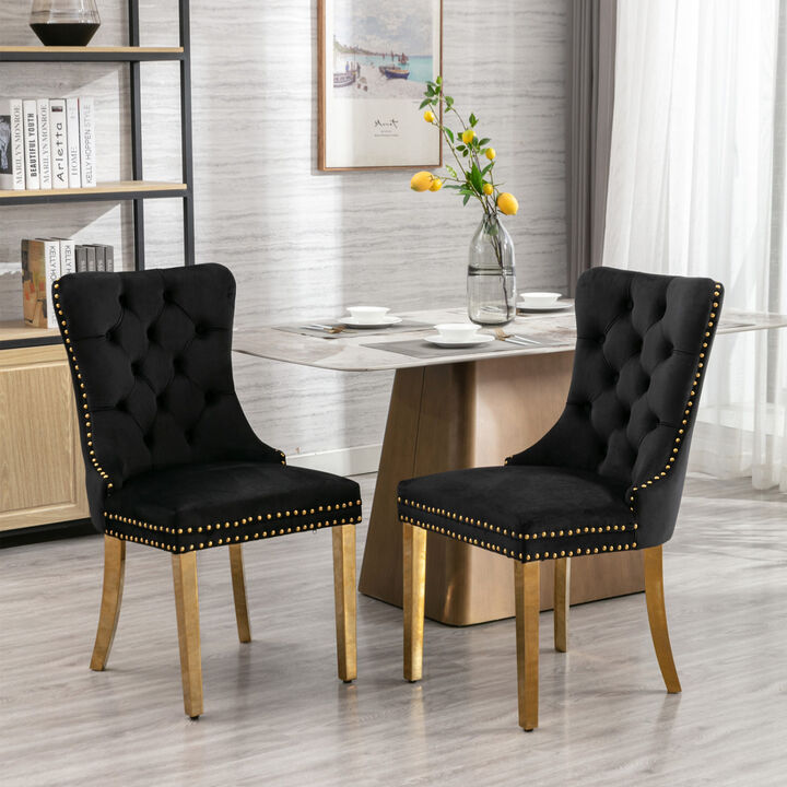 Streamdale Contemporary Velvet Dining Chairs, Set of 2