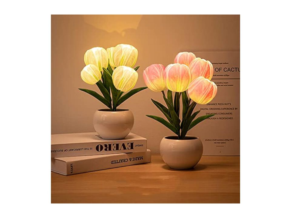 LED Flower Table Lamp For Living Room Desk Pink