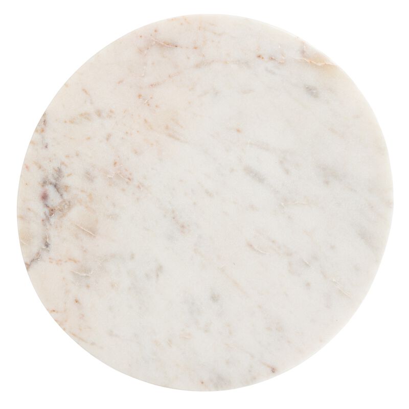 11‑Inch Round Marble Charcuterie and Cutting Board, White Finish image number 3