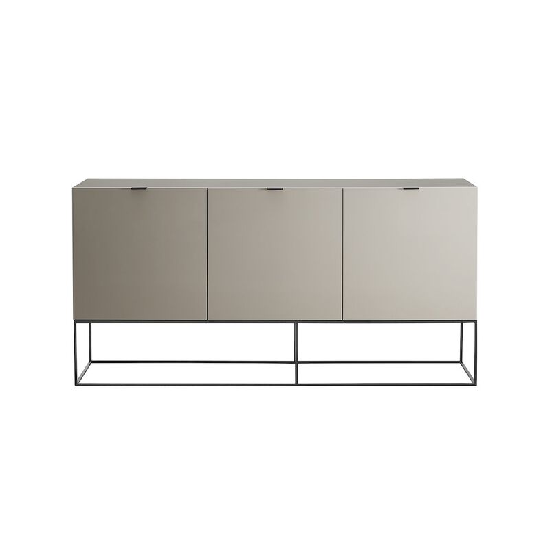 Casabianca Home Vizzione Buffet In Taupe High Gloss With Storage