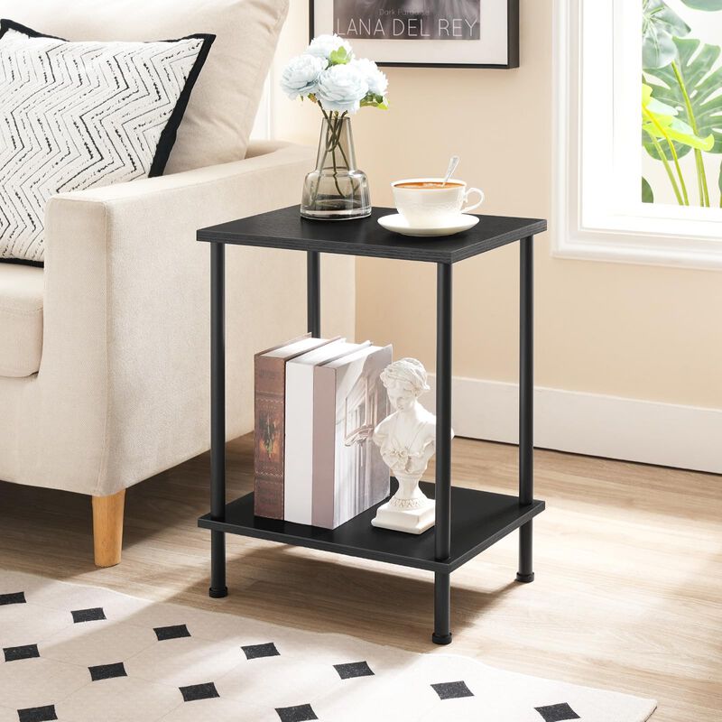 HOOBRO End Table, Small Side Table, Nightstand with 2-Layer Storage Shelves, Sofa Table for Small Spaces, Living Room, Bedroom,