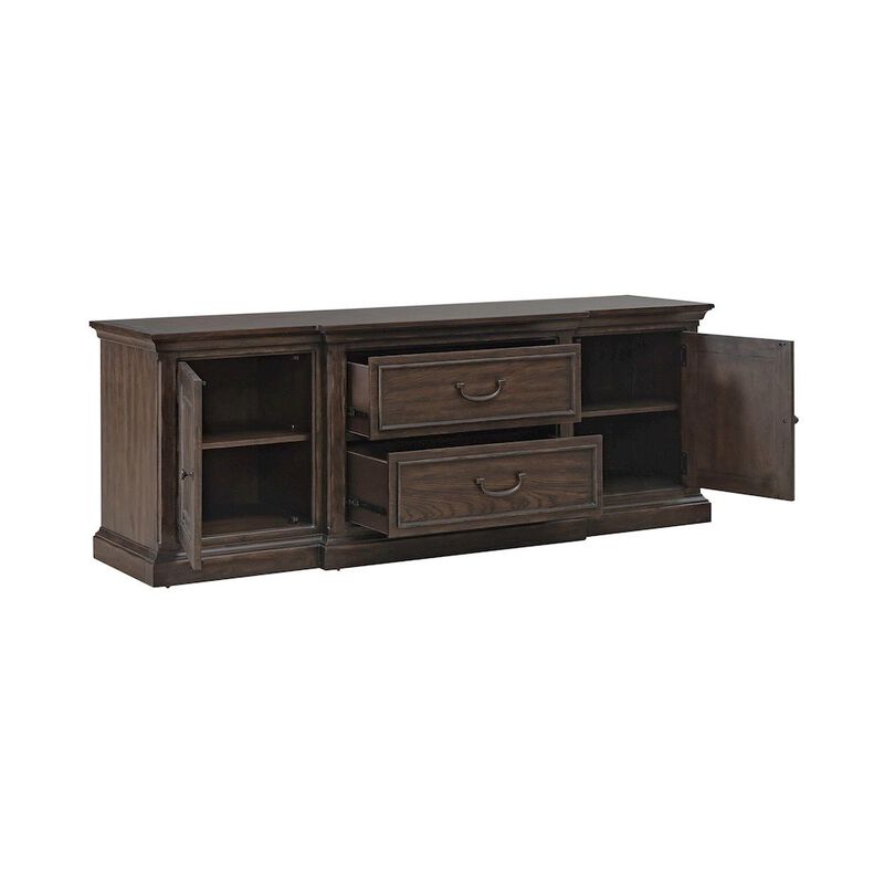 Liberty Furniture Paradise Valley 78 Inch Entertainment Console for Living Room - Saddle Brown image number 3