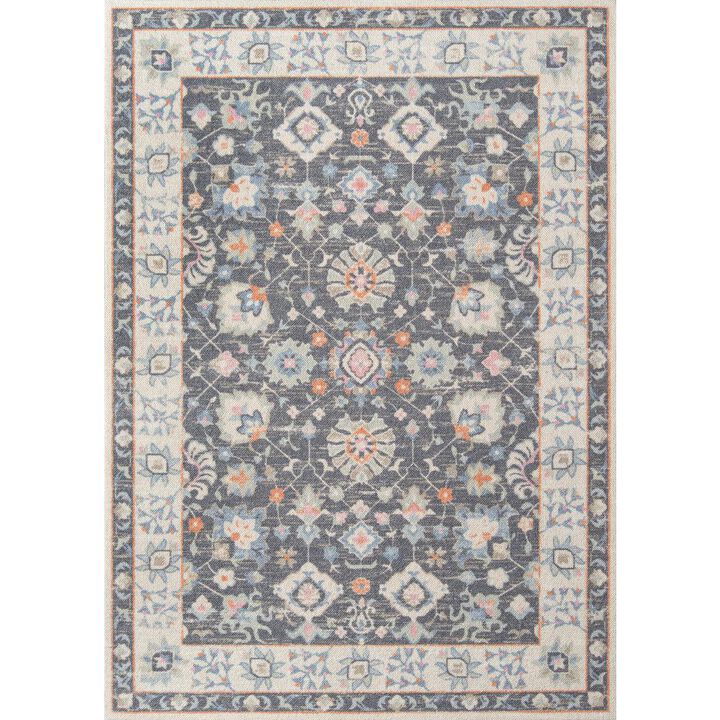 Momeni Traditional Runner Area Rug, Charcoal, 2'3 X 7'6 Runner