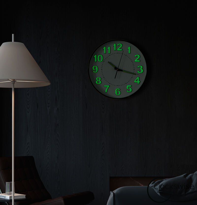 Clockswise 14-in Glow-in-the-Dark Decorative Wall Clock