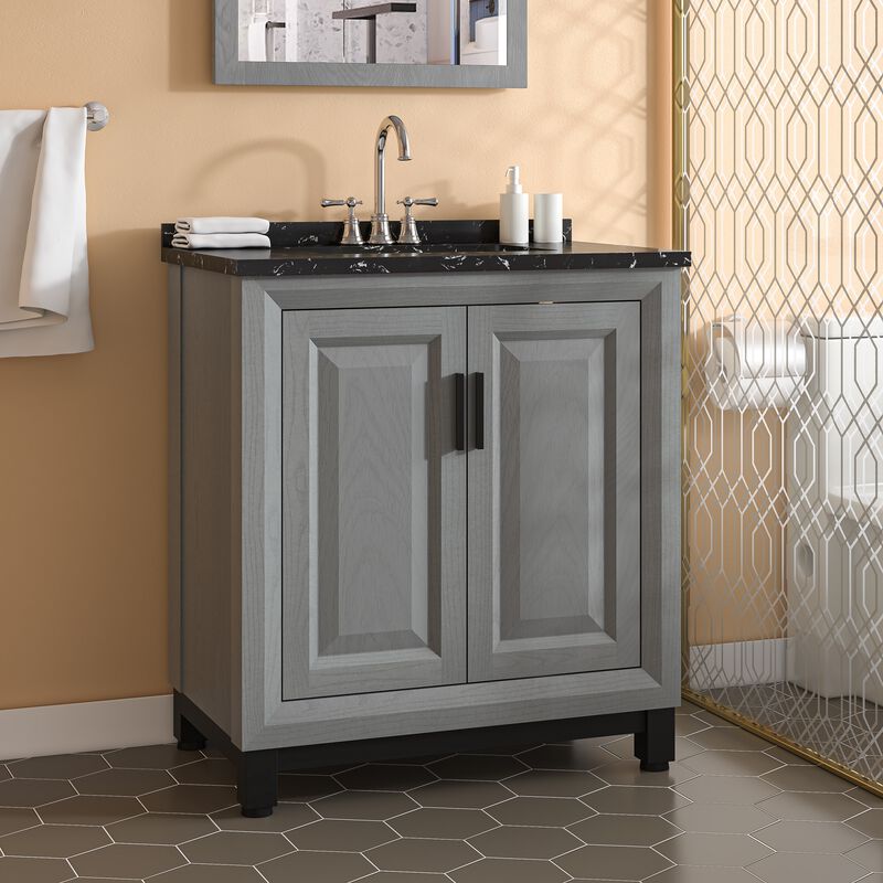 FESTIVO 30" Freestanding Vanity with Marble Top and Storage Cabinet