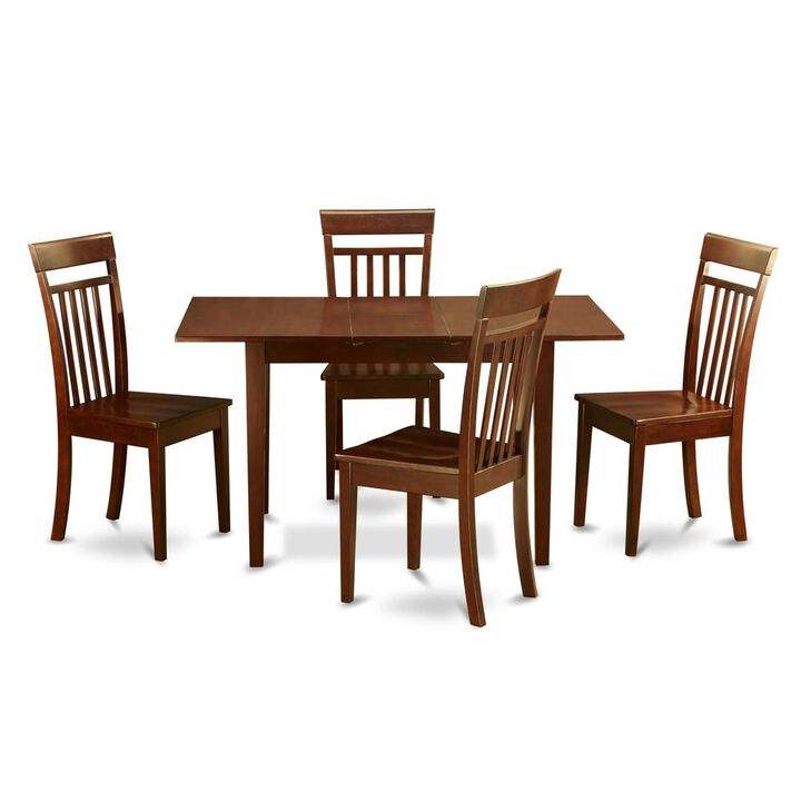 5 Pc Kitchen table set - Table with Leaf and 4 Dining Table Chairs