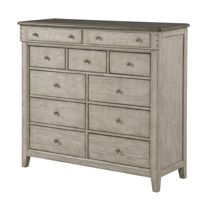 Liberty Furniture 11 Drawer Chesser - in Weathered Linen Finish w/ Dusty Taupe Tops