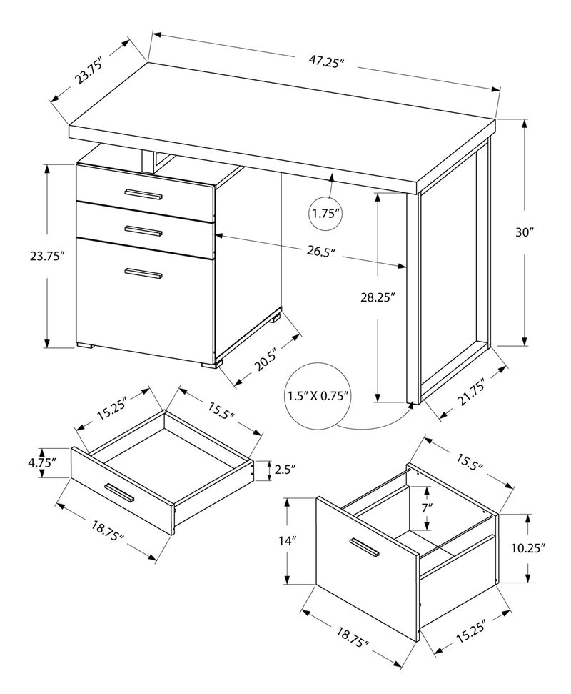 Writing Desk with 3 Drawers &ndash; Functional Computer Table for Study Room