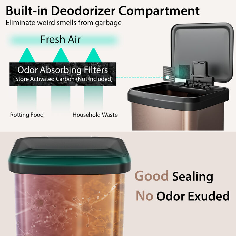 13.2 Gallon Step Trash Can with Soft Close Lid and Deodorizer Compartment image number 6